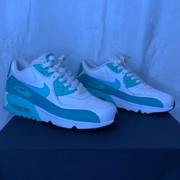 Nike Shoes - Nike Air Max 90 GS white with teal/sea foam/mint runners/sneakers